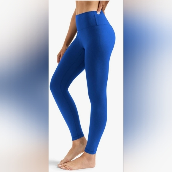 Pants - Women's Ribbed High Waisted Leggings